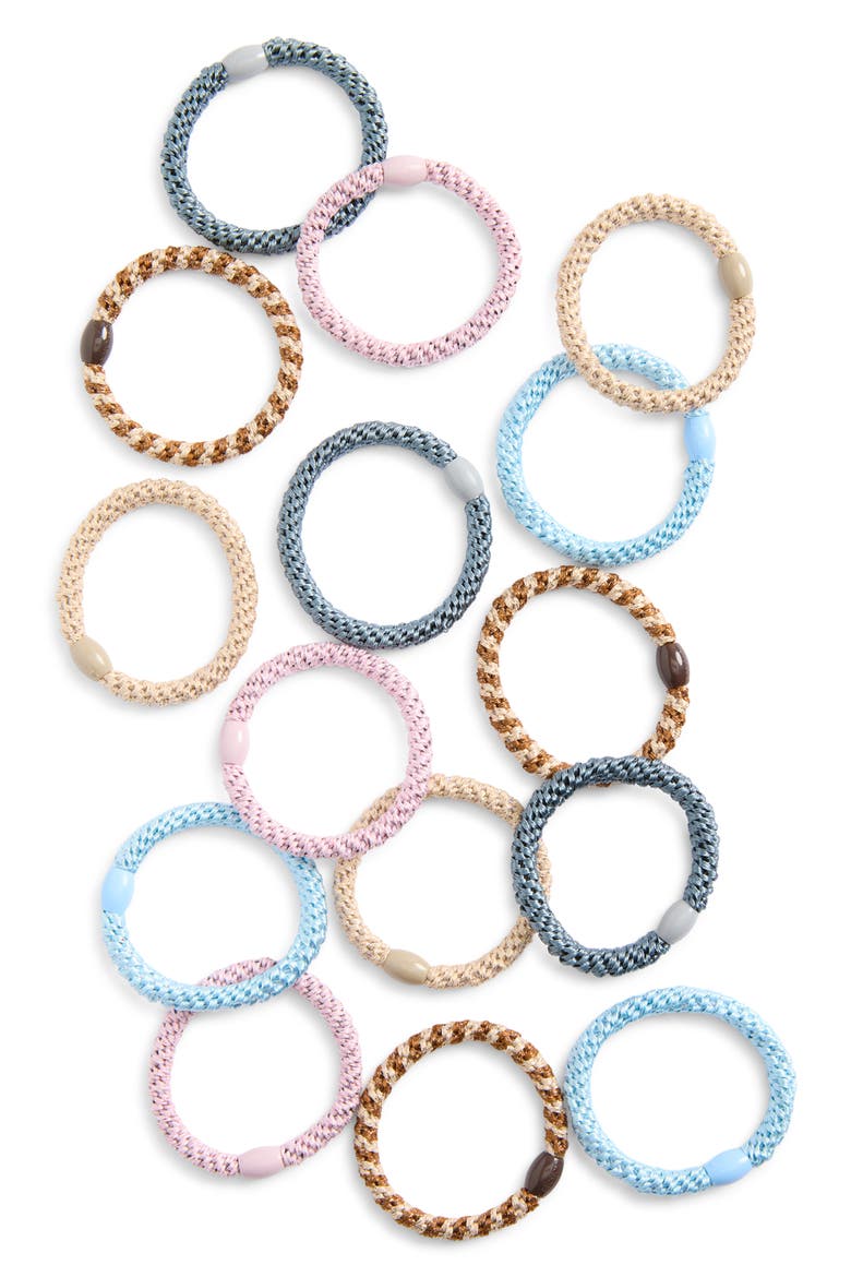 Grab & Go 15-Pack Braided Ponytail Holders, Main, color, BALLERINA