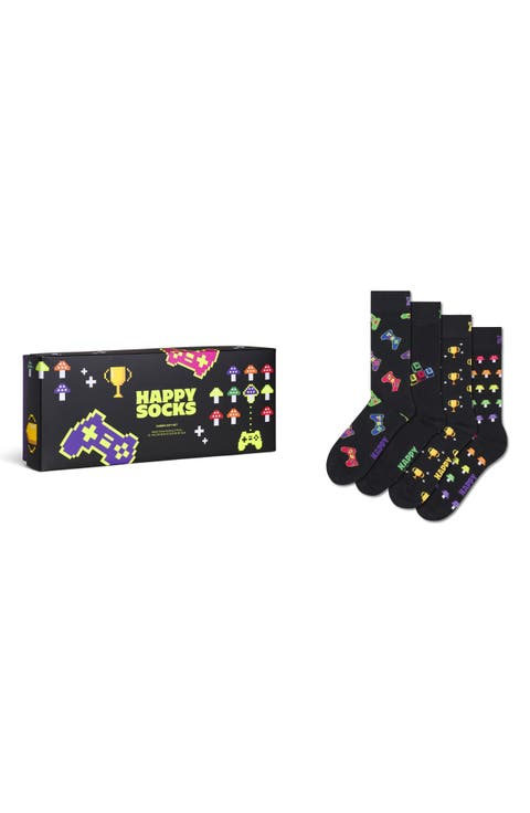 Assorted 4-Pack Gamer Cotton Blend Socks Gift Box