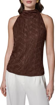 Donna Karan New York Texture Mock Neck Top