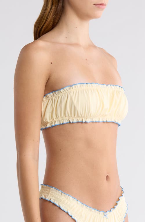 Pacsun Arriety Shirred Bandeau Bikini Top In Brown