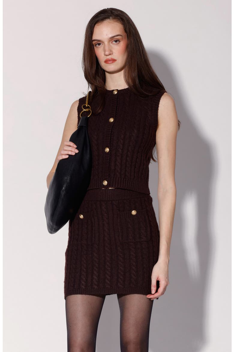 Gia Cable Stitch Sweater Miniskirt, Alternate, color, PLUM