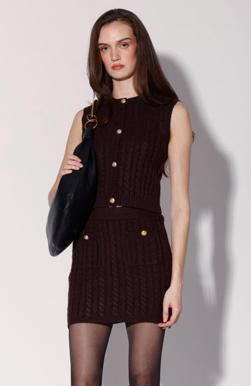 Walter Baker Gia Cable Stitch Sweater Miniskirt In Pink