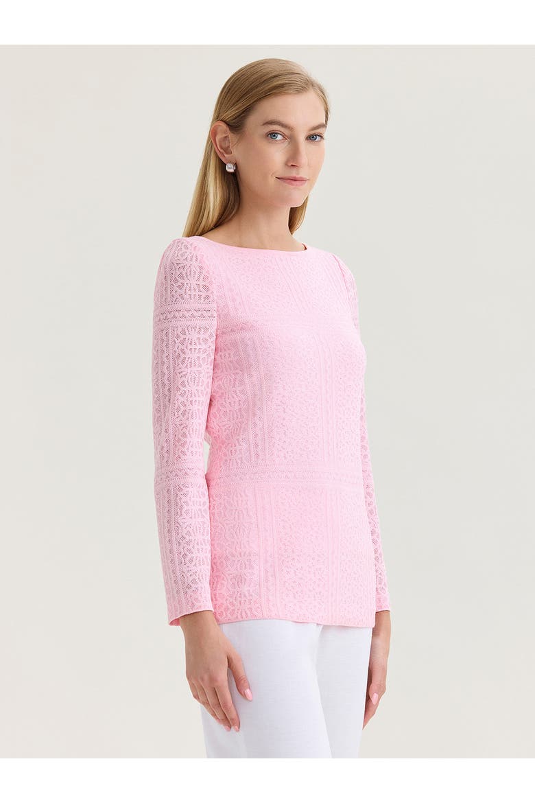 Lined Tonal Burnout Soft Knit Tunic, Alternate, color, Pink