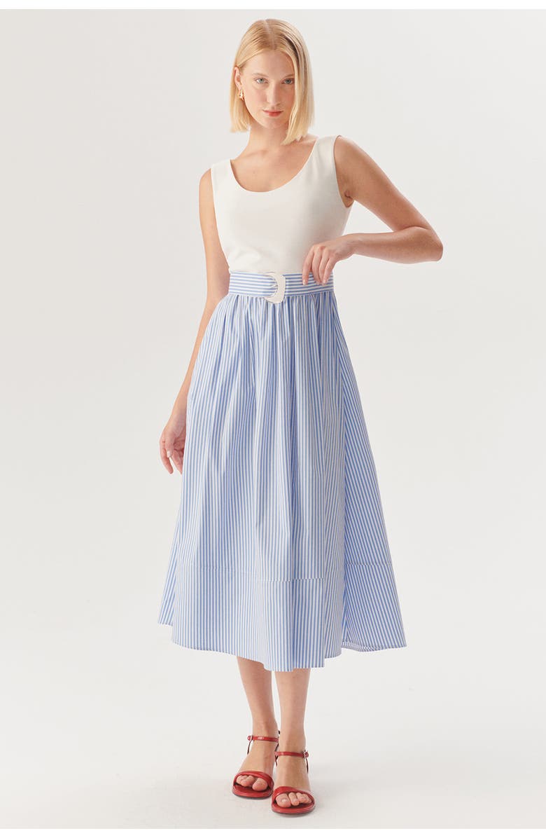 Exquise Harper Knit Midi Dress, Alternate, color, Blue-White