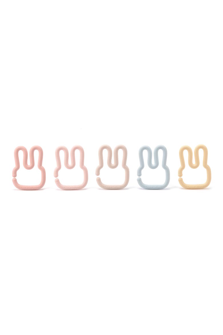Assorted 5-Pack Silicone Bunny Toy Links, Alternate, color, PINK MULTI