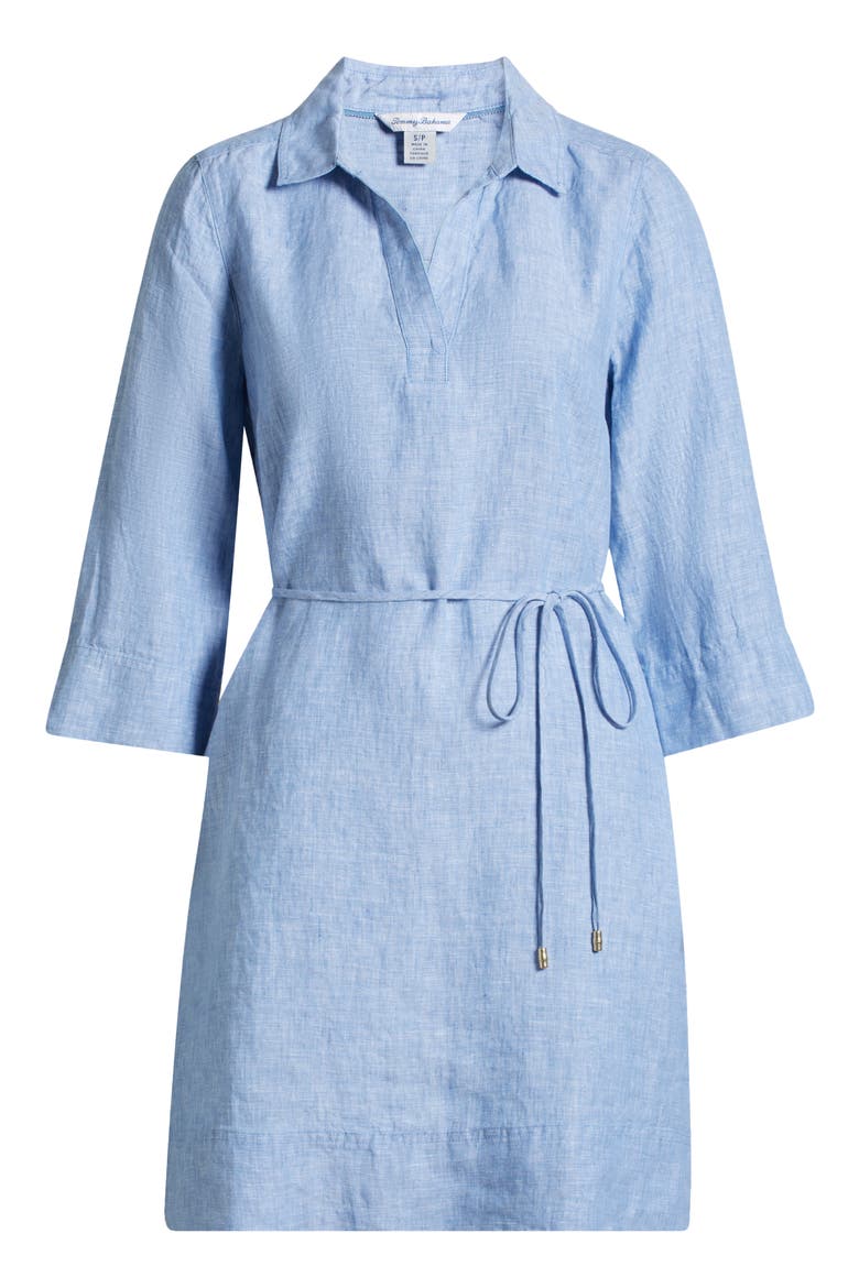 Two Palms Linen Shirtdress, Alternate, color, BUCCANEER BLUE