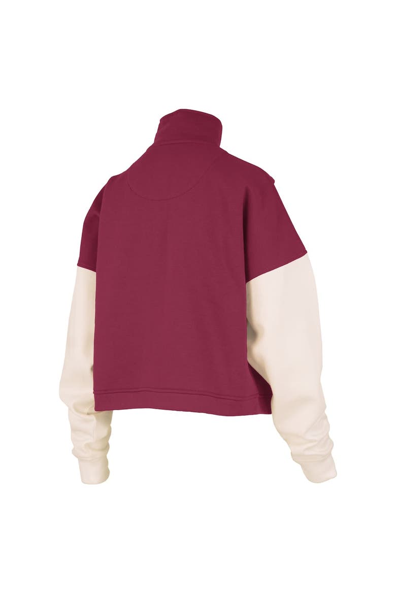 Women's Pressbox  Garnet South Carolina Gamecocks Ferrara Color Block Quarter-Zip Sweatshirt, Alternate, color, Garnet