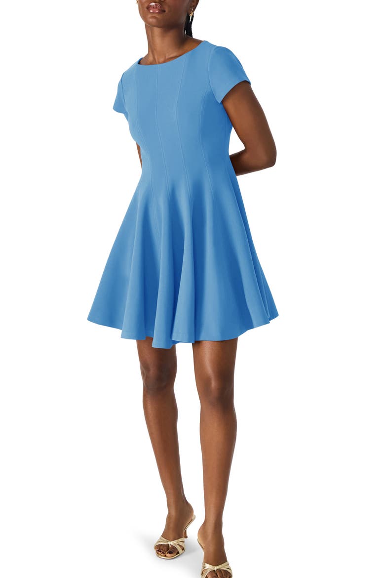 Nili Fit & Flare Minidress, Main, color, AZURE BLUE