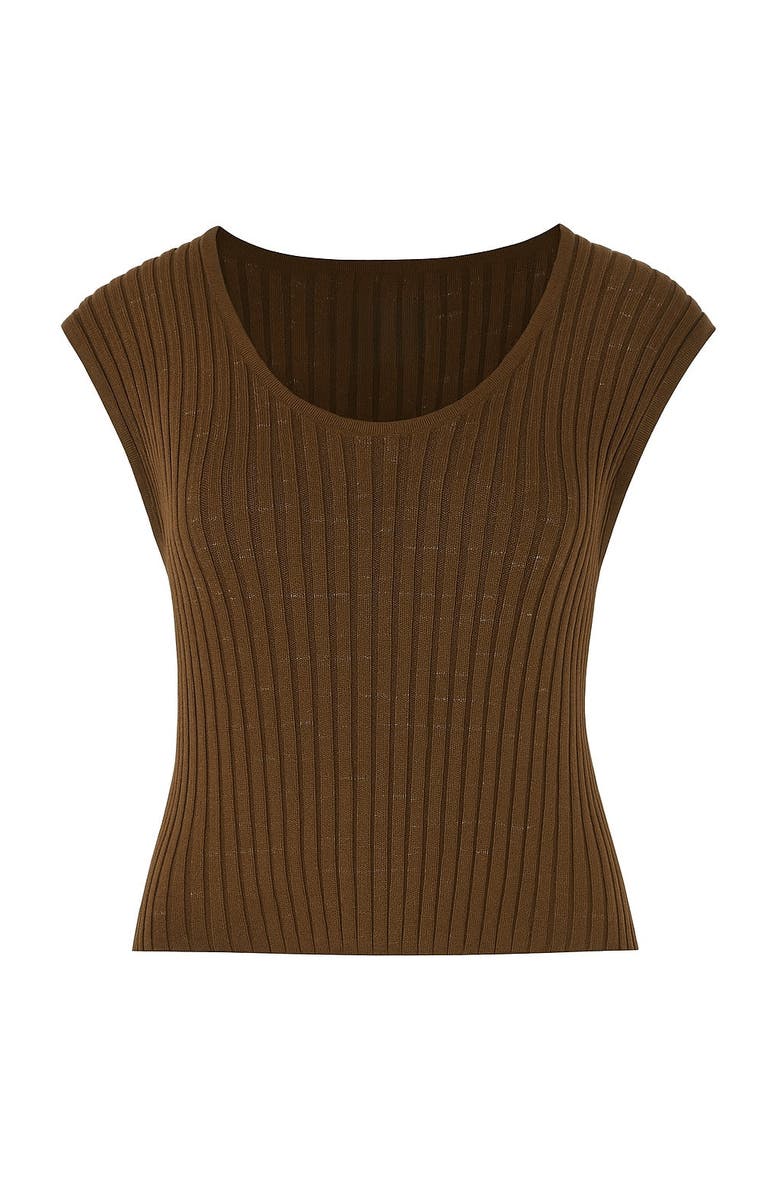 Alexandra Bueno Cherry Knit Top, Main, color, Brown