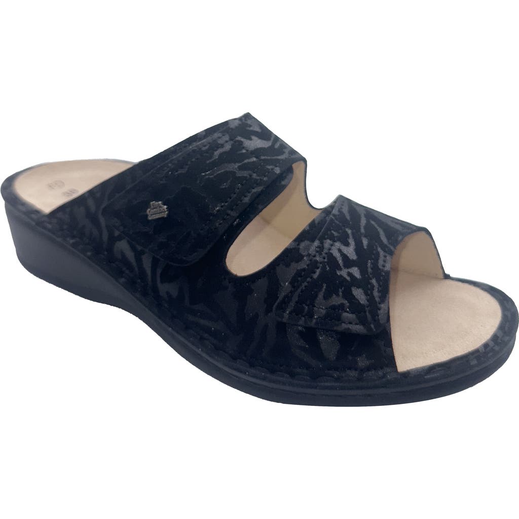 Finn Comfort Jamaika Slide Sandal In Black Delizia