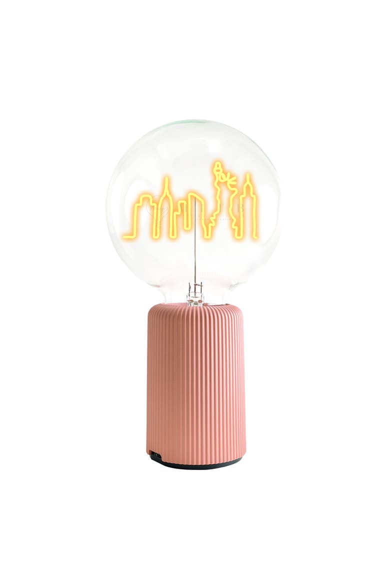 New York  Skyline Portable Table Lamp, Main, color, Pink