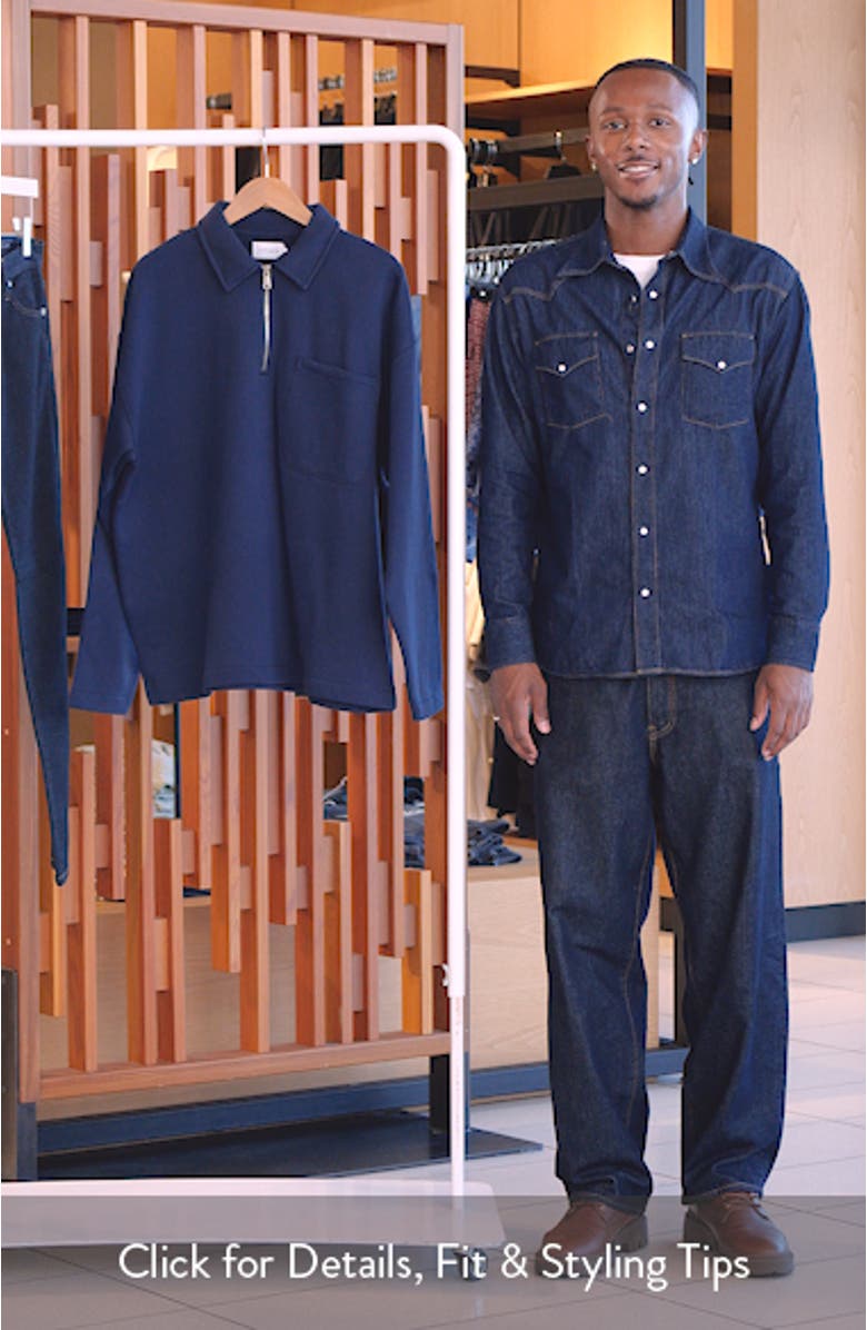 Oversize Long Sleeve Quarter Zip Polo, sales video thumbnail