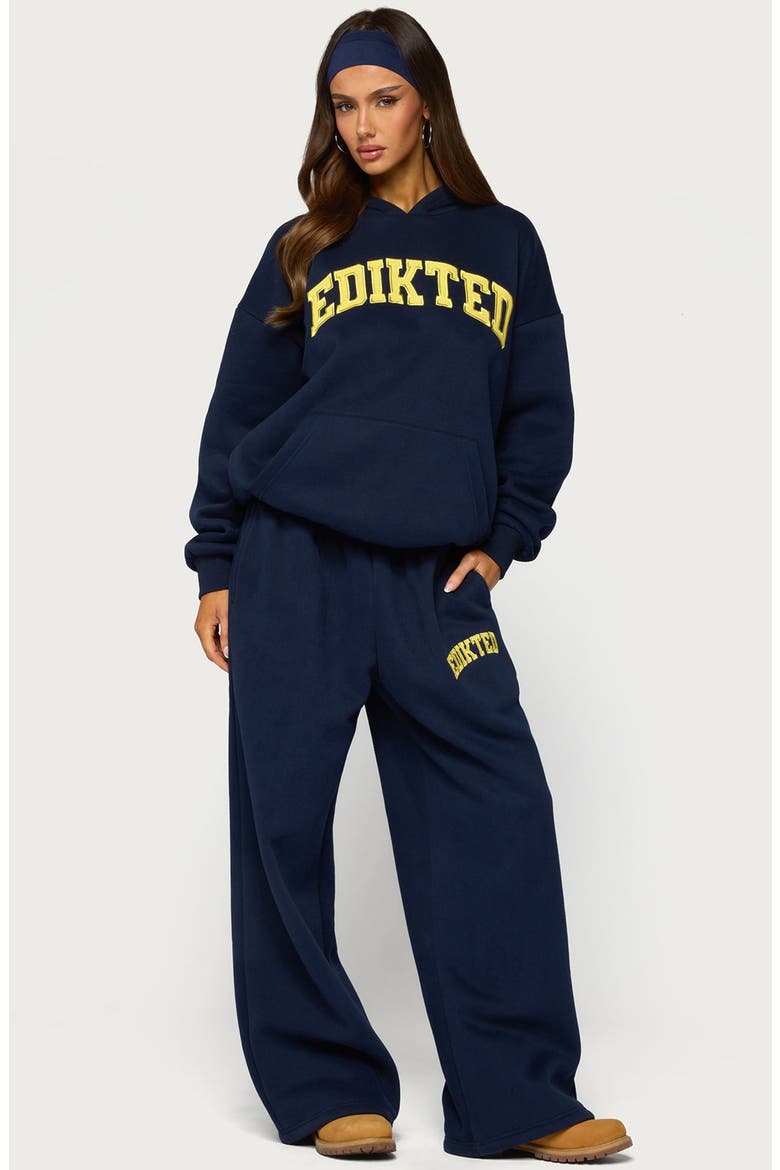 Crush Wide Leg Sweatpants, Alternate, color, NAVY