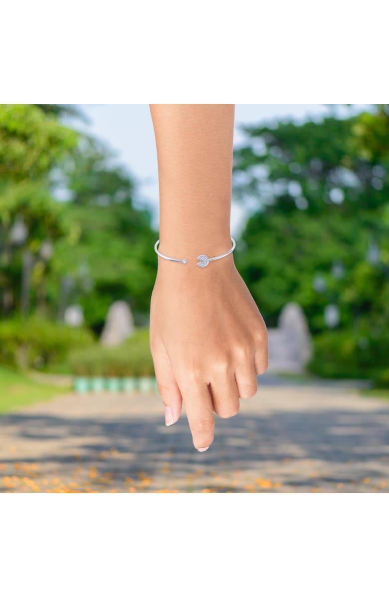 LuvMyJewelry Pac Man Candy Sterling Silver Diamond Adjustable Cuff, Alternate, color,