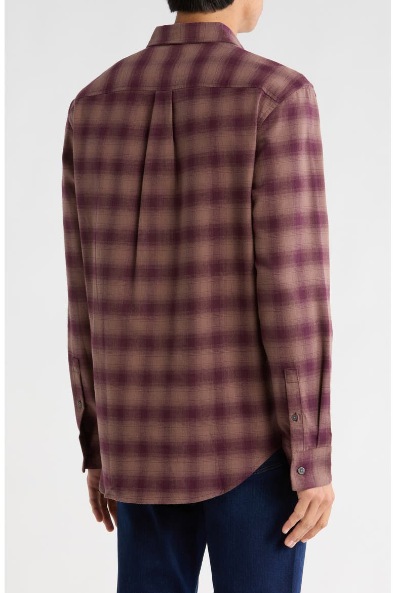 Plaid Flannel Long Sleeve Classic Fit Button-Up Shirt, Alternate, color, CARIBOU