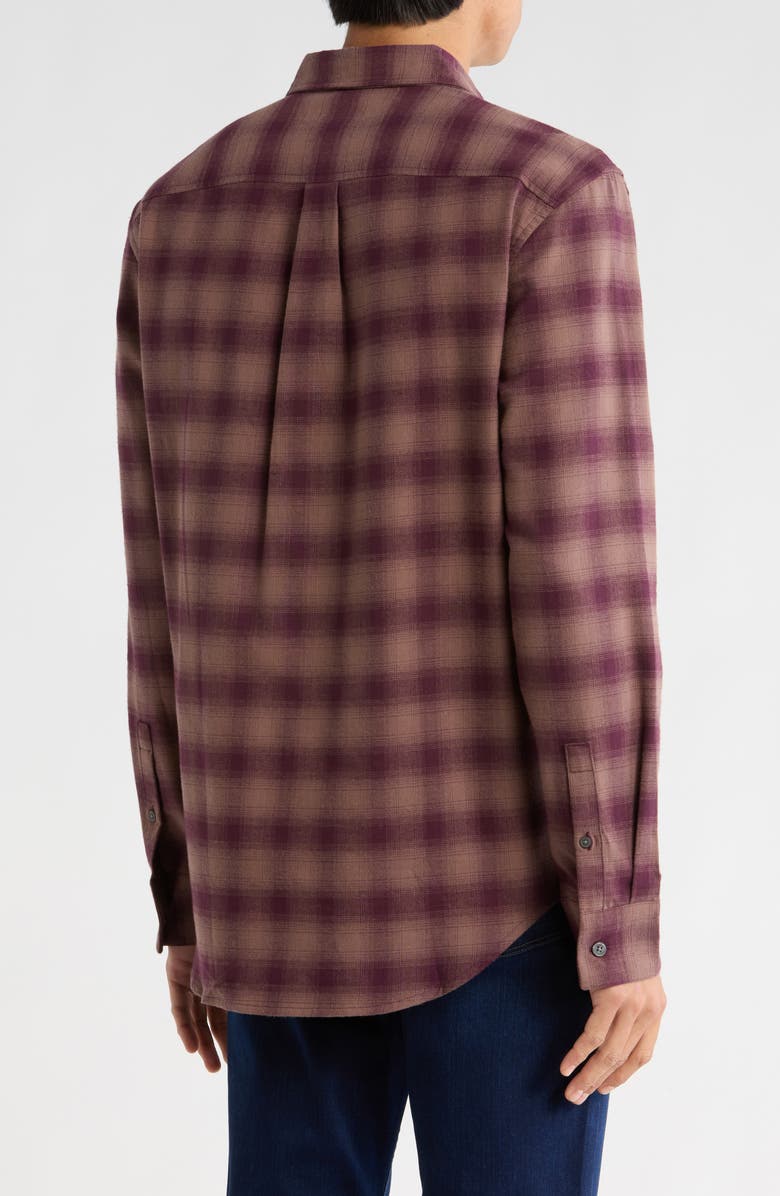 Calvin Klein Plaid Flannel Long Sleeve Classic Fit Button-Up Shirt, Alternate, color, Caribou