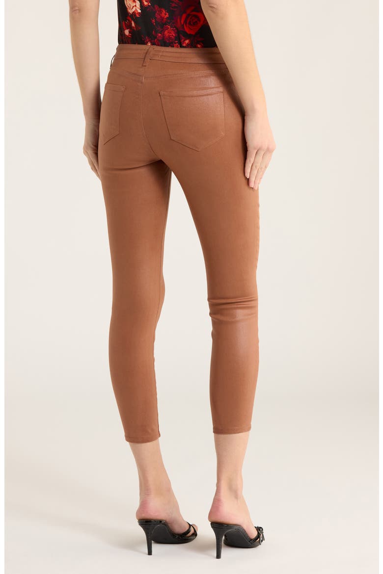 Margot Coated Crop High Waist Skinny Jeans, Alternate, color, FAWN COATED