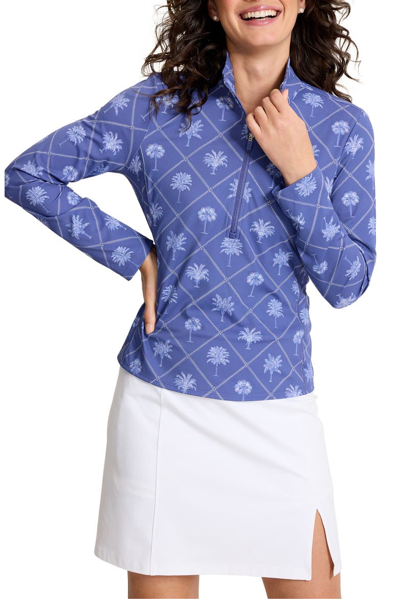 IslandZone® Abby Getaway Frong Quarter Zip Top, Main, color, SANIBEL BLUE