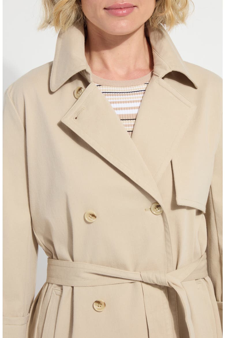 Dakota Crop Trench Coat, Alternate, color, CRISP KHAKI
