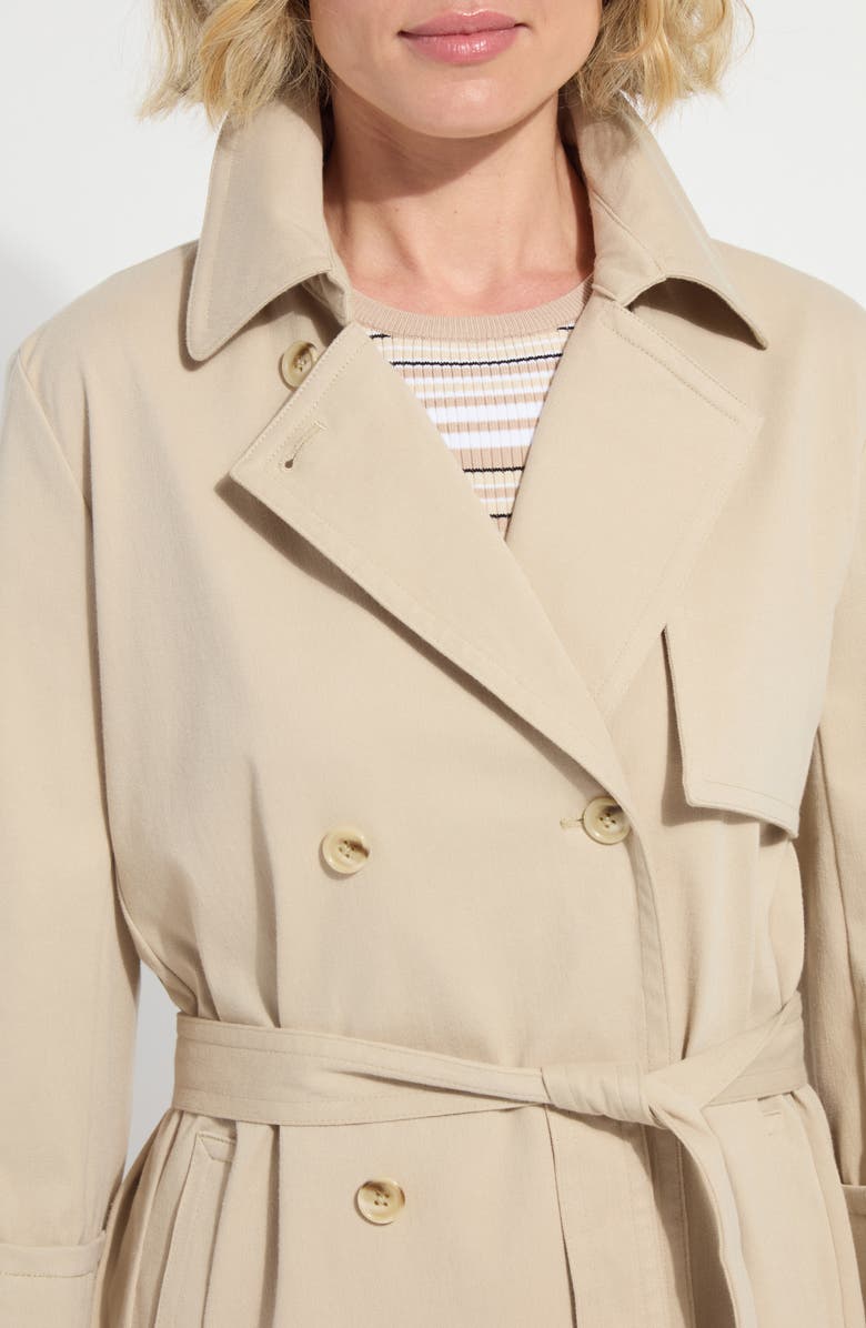 Lysse Dakota Crop Trench Coat, Alternate, color, Crisp Khaki