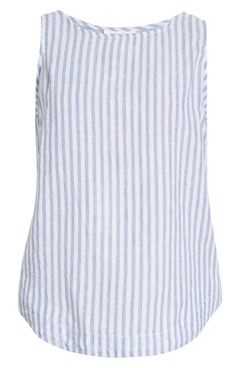beachlunchlounge Leo Stripe Side Button Linen & Cotton Top, Alternate, color,