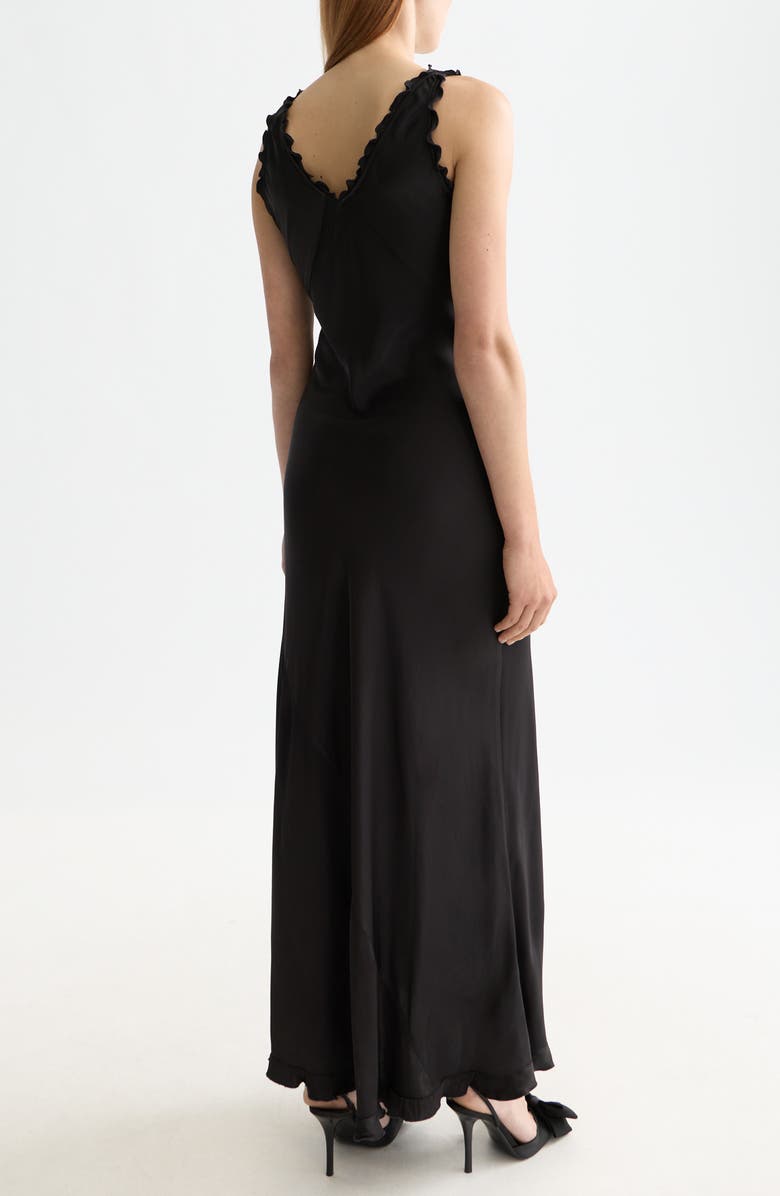 Scotch & Soda Ruffle Trim Maxi Slipdress, Alternate, color, Meteorite