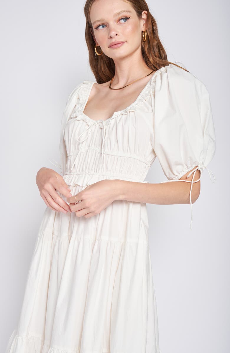 En Saison Poplin Tiered Cotton Midi Dress, Alternate, color, 