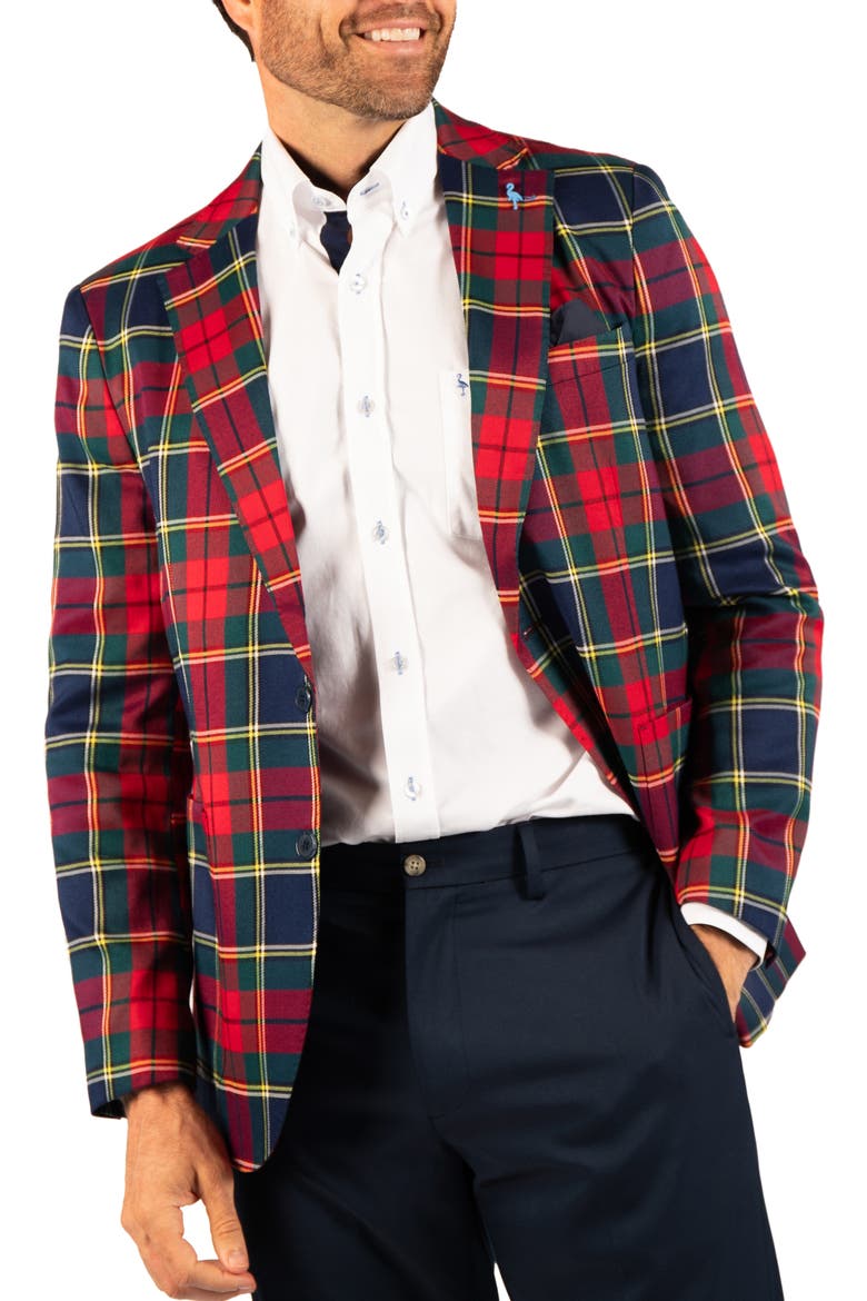 Holiday Tartan Plaid Sport Coat, Alternate, color, RED