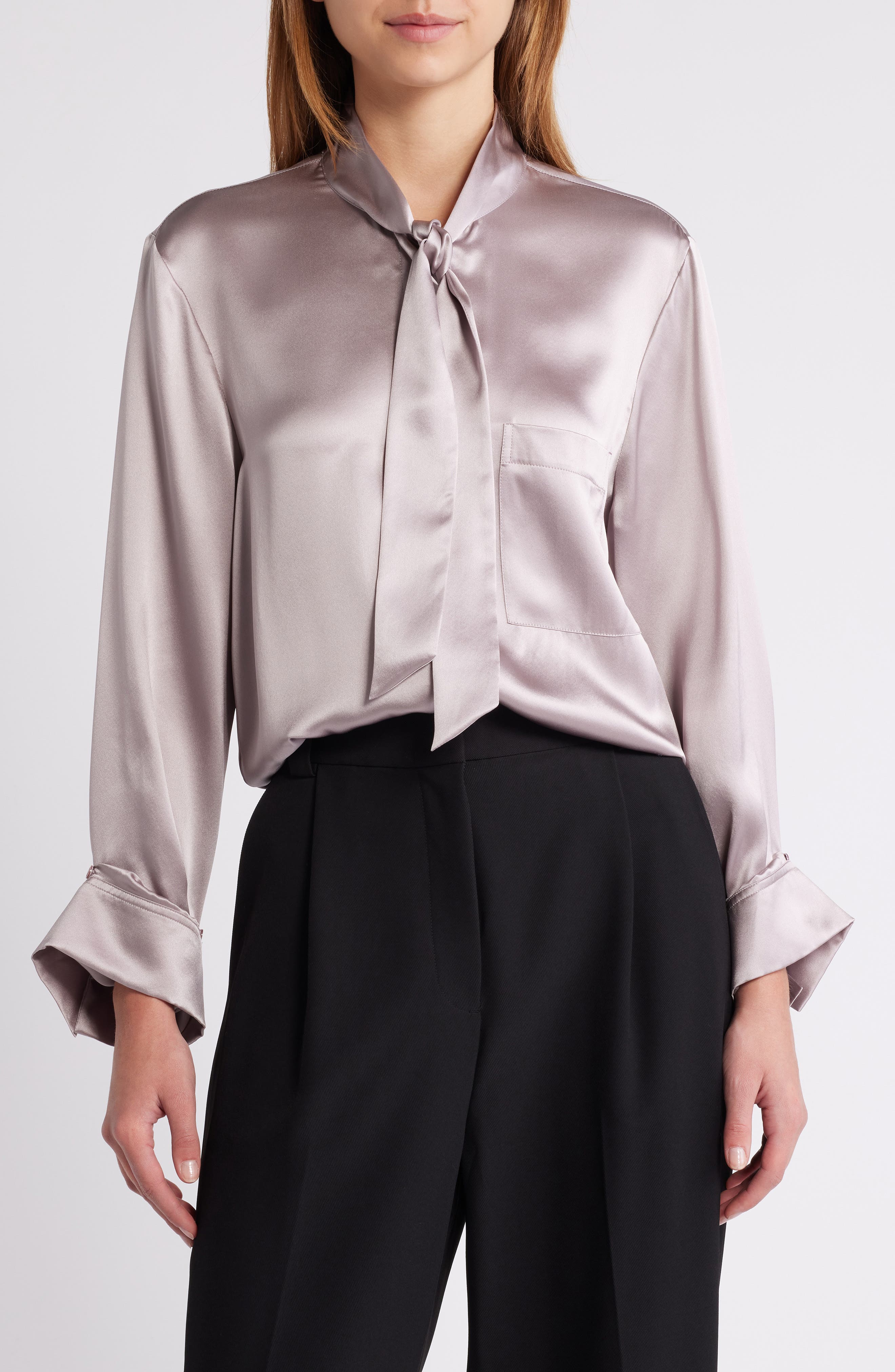 TWP Tie Neck Silk Shirt