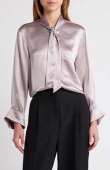 TWP Tie Neck Silk Shirt