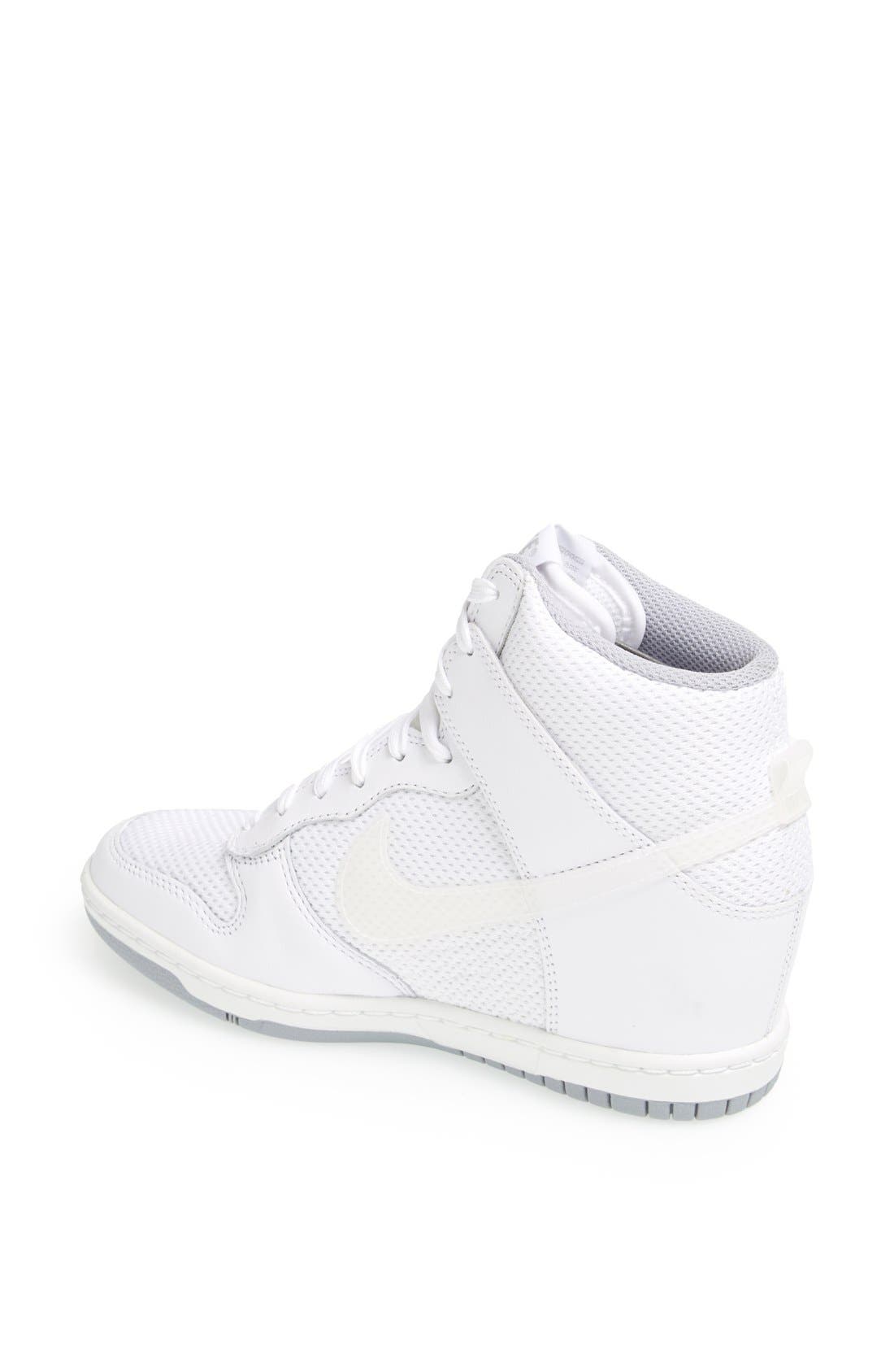 'Dunk Sky Hi - Essential' Wedge Sneaker, Alternate, color, WHITE/ GREY/ WHITE