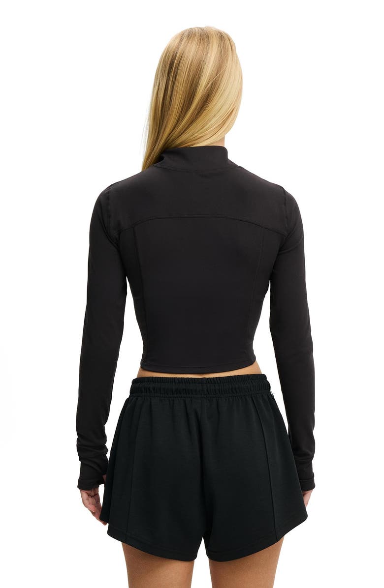 COTTON ON BODY Women's Active Ultra Soft Contour Long Sleeve Zip Through, Alternate, color, Black