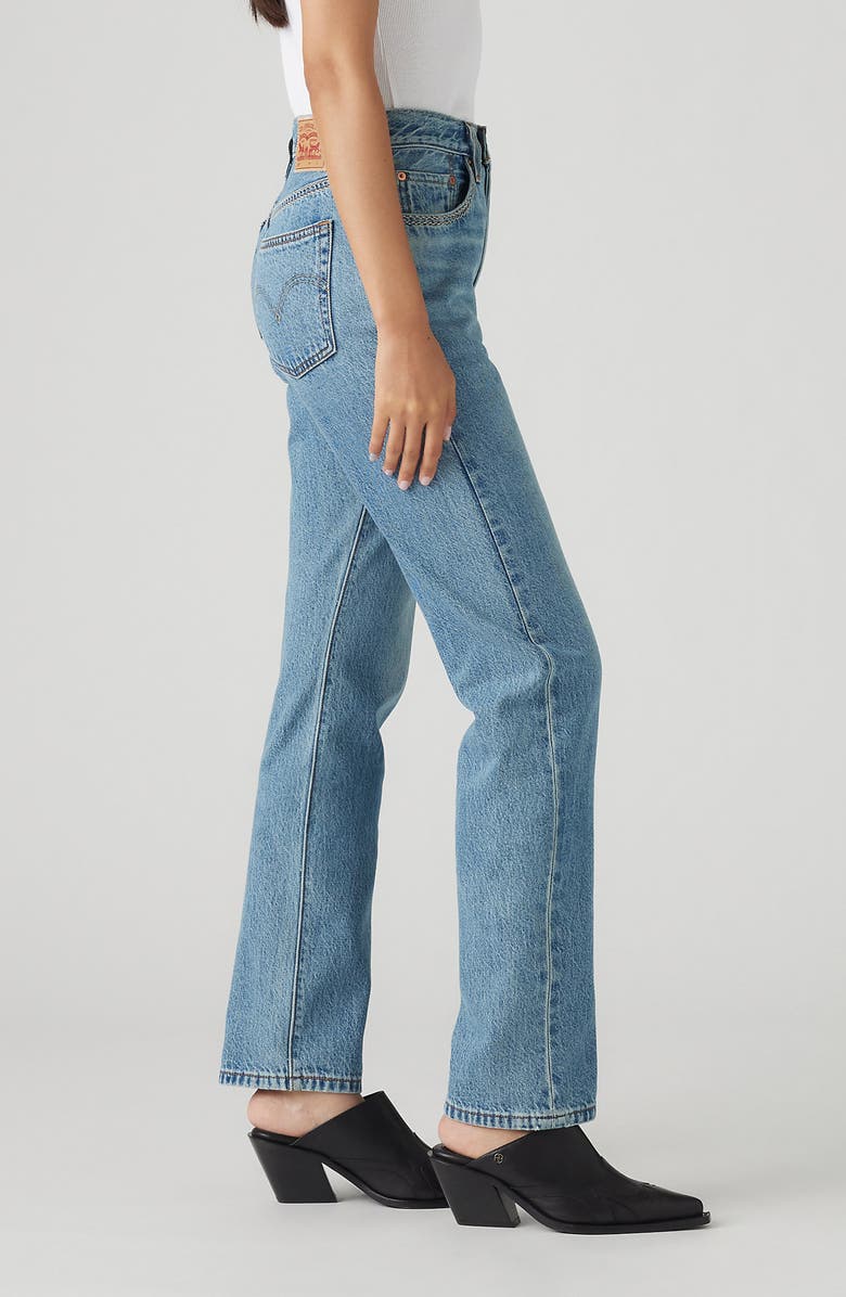 Levi's<sup>®</sup> 501<sup>®</sup> Stitch Detail High Waist Straight Leg Jeans, Alternate, color,