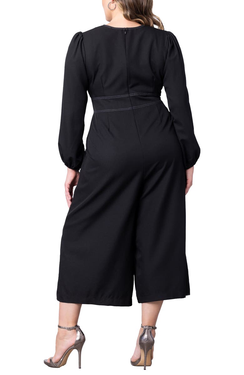 Kiyonna Tessa Long Sleeve Crop Jumpsuit, Alternate, color, 