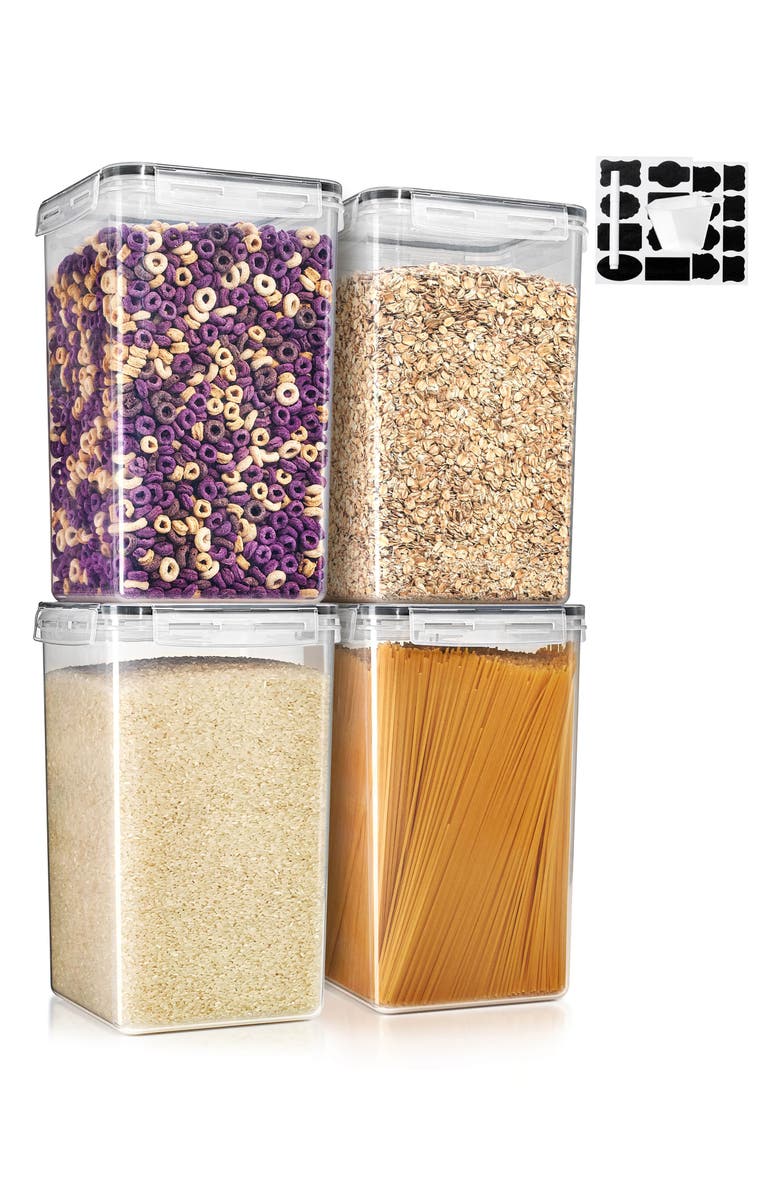 SORBUS 4-Pack Airtight Dry Food Storage Containers, Alternate, color, Clear