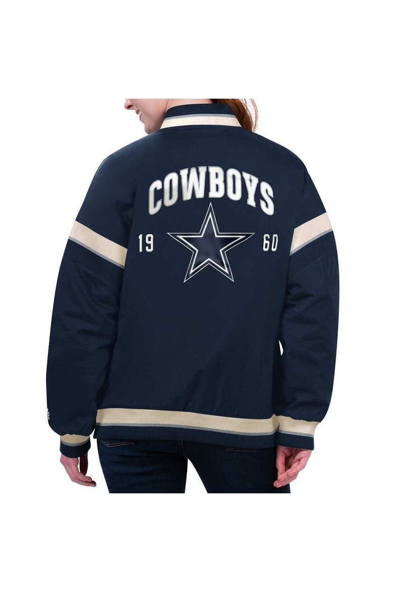 Women's Starter Navy Dallas Cowboys Tournament Full-Snap Varsity Jacket, Alternate, color, Navy