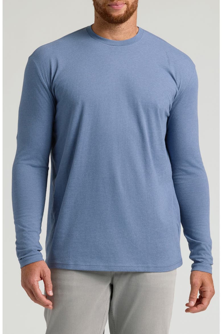 Tall Classic Long Sleeve T-Shirt, Main, color, DARK HEATHER VINTAGE NAVY