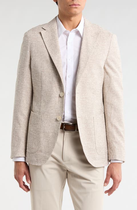 Wool Blend Seersucker Suit Jacket