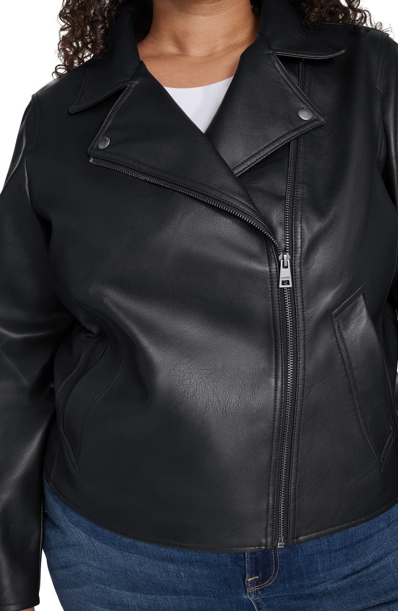 Levi's<sup>®</sup> Slim Fit Faux Leather Moto Jacket, Alternate, color, Black