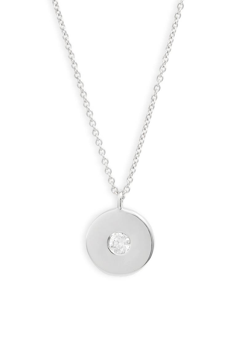 Ofira Circular Pendant Necklace (Nordstrom Exclusive), Main, color, DIAMOND/ WHITE GOLD