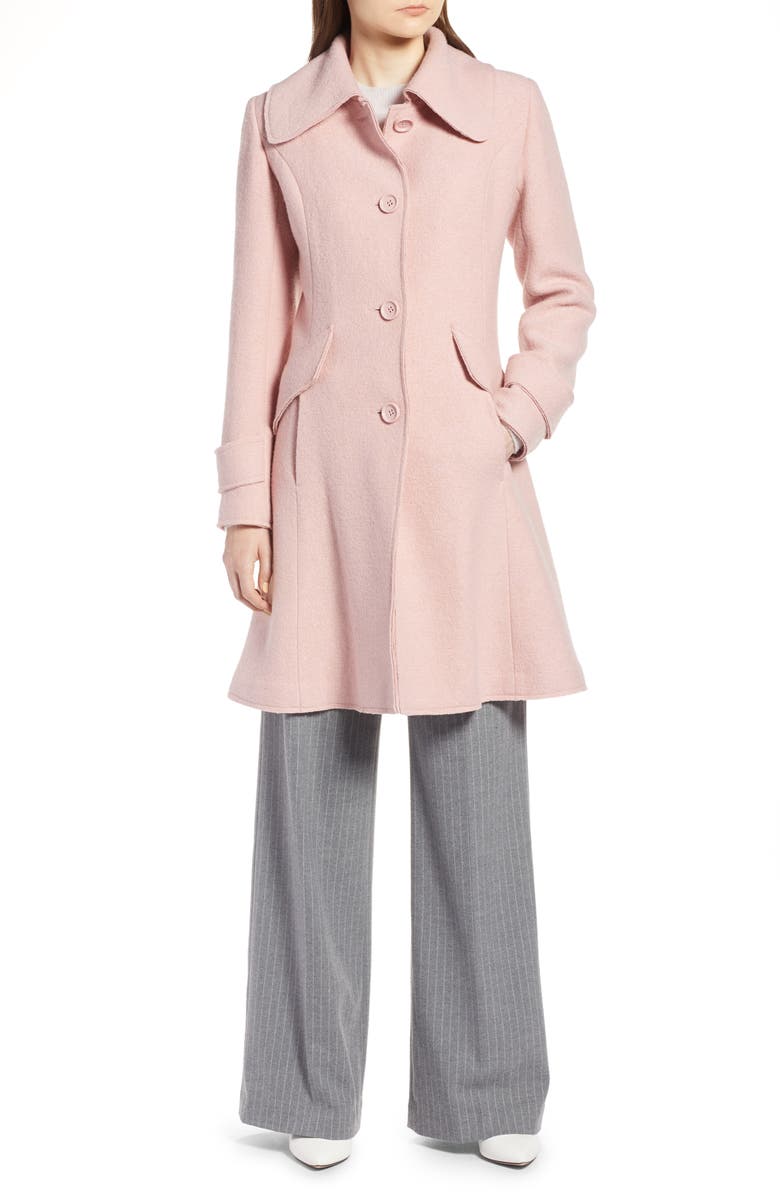 Halogen<sup>®</sup> Boiled Wool Blend Fit & Flare Coat, Alternate, color, 