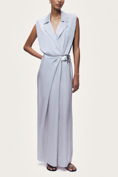 Embellished Belt-Detail Maxi Dress