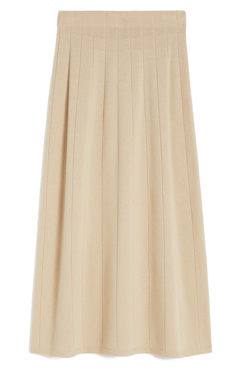 MM by Max Mara Peonie Virgin Wool Maxi Sweater Skirt, Alternate, color, Albino