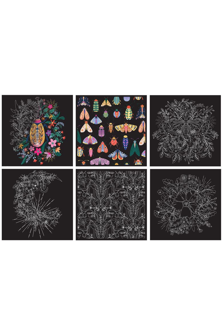 Mystical Scratch Art Paper Pad 12 Designs, Alternate, color, Multicolored