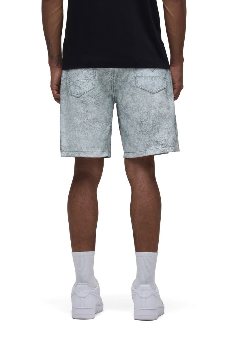 Clint Leather Five Pocket Shorts, Alternate, color, CRACKED WHITE