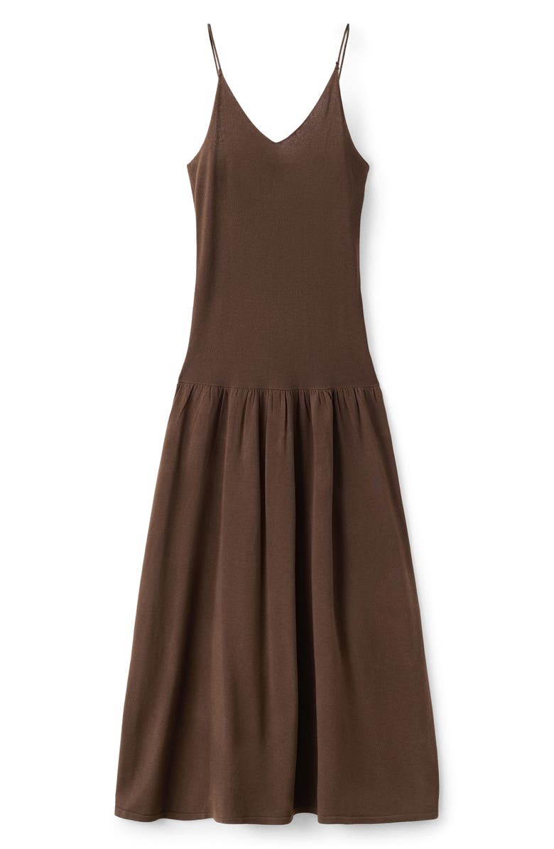 MANGO Gathered Sleeveless Midi Dress, Alternate, color, 
