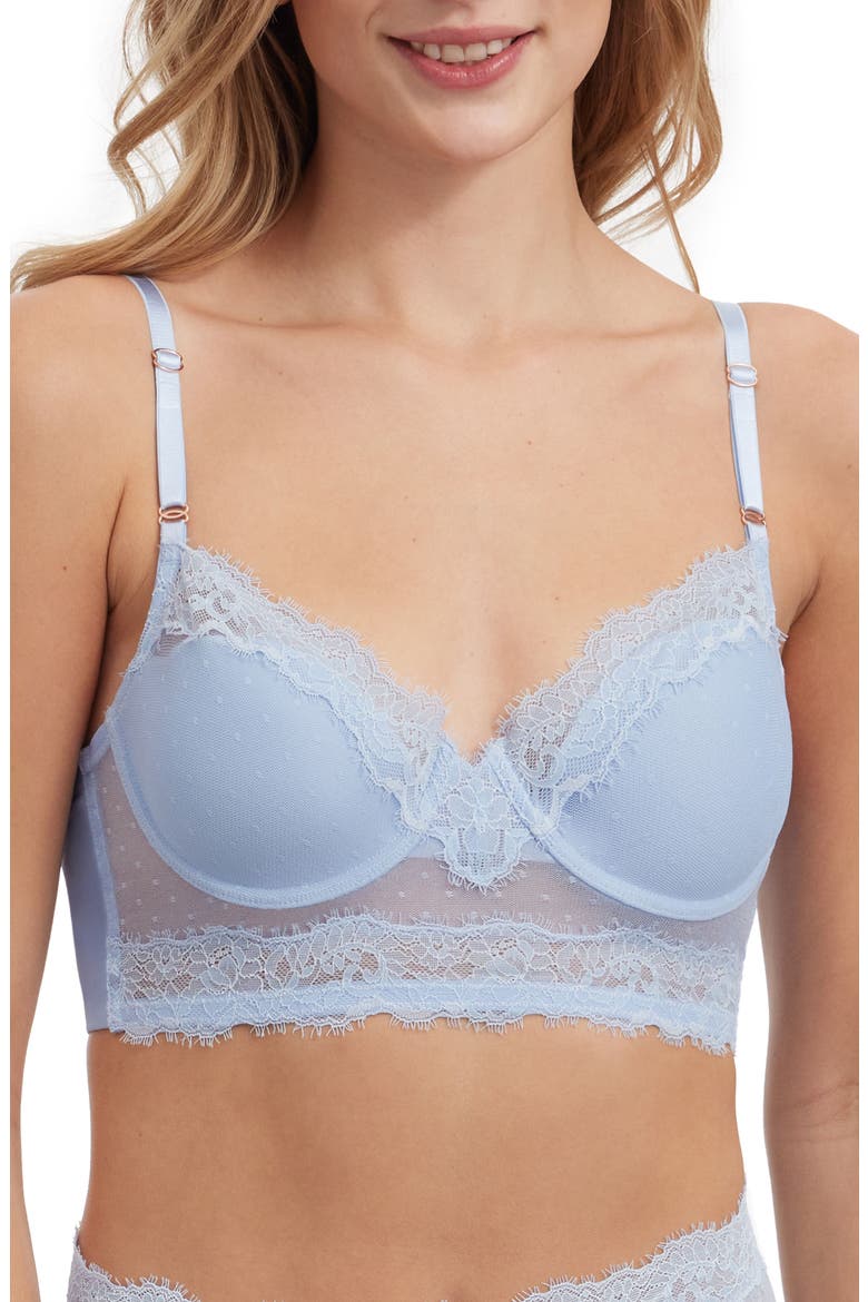 Entice Longline Lightly Lined Bra, Main, color, Blue Breeze