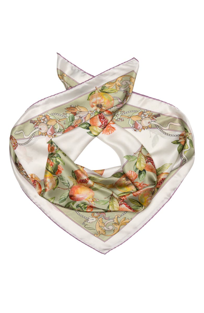 Elizabetta Melograno - Hand Rolled Silk Foulard for Women, Main, color, 