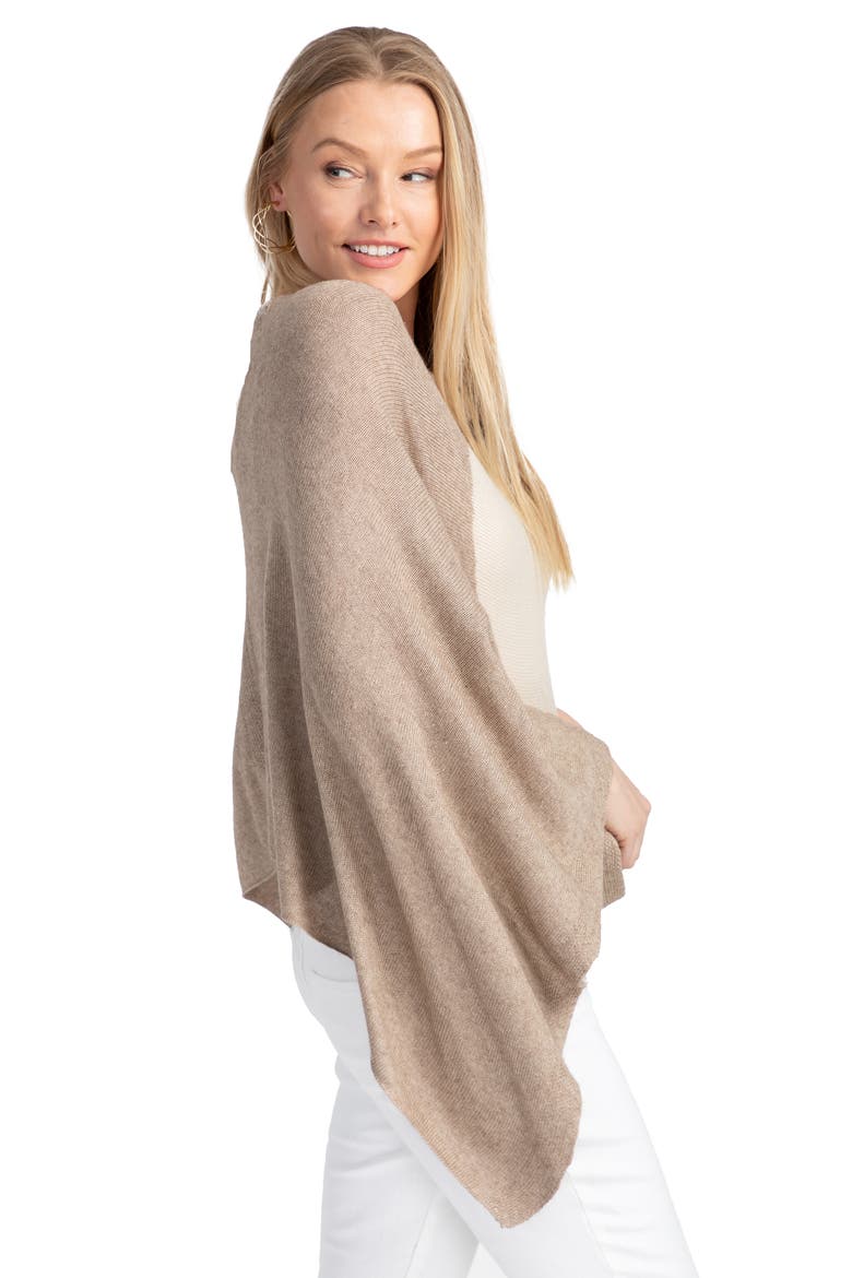 Heart Silk & Cashmere Poncho, Alternate, color, CAMEL