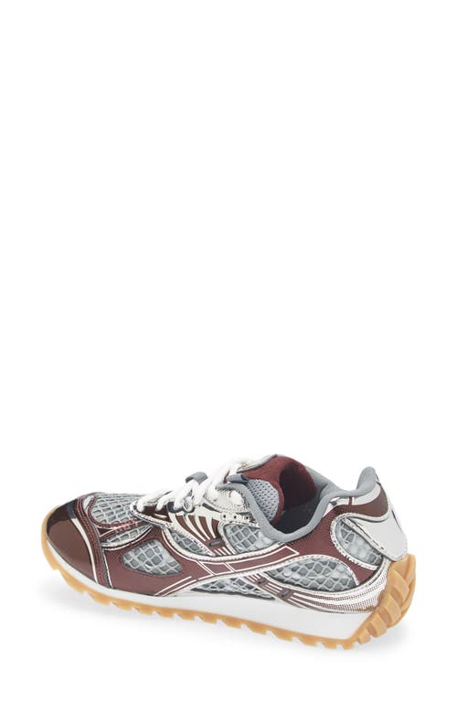 Bottega Veneta Orbit Metallic Net Runner Sneakers In Burgundy